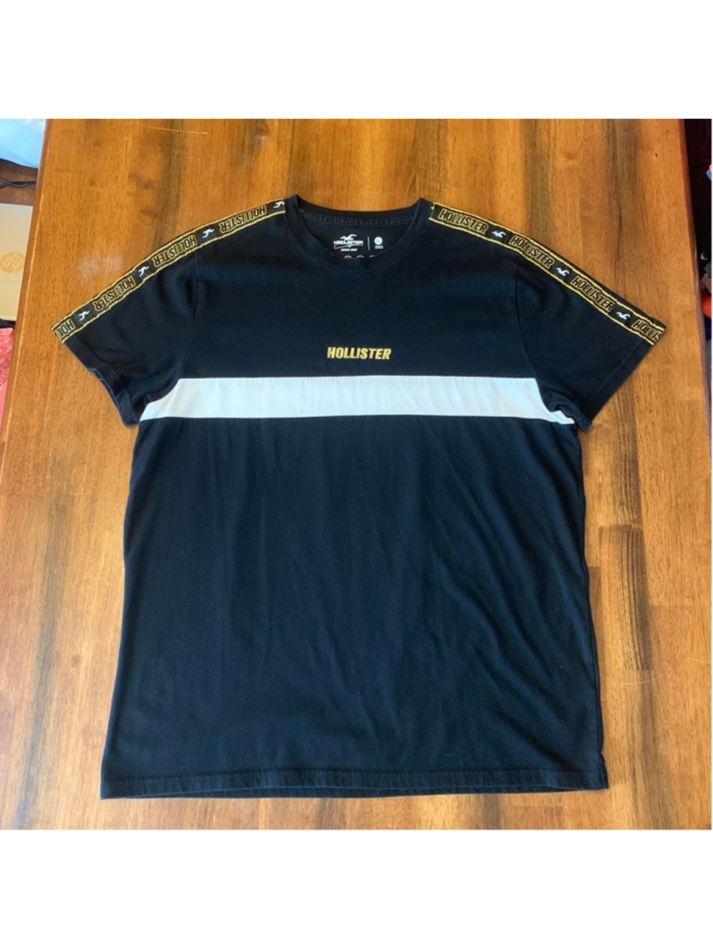 Black and white with Yellow stitching